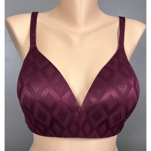 Victoria's Secret Body By Victoria Ipex Lined No Wire Bra Size 38D Burgundy Y2K - Picture 1 of 9